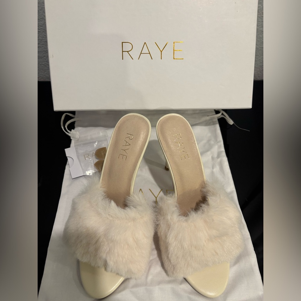 RAYE Cream Mules with Elegant Design